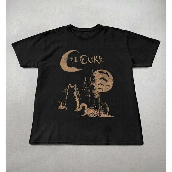 The Cure Cat Tee 90S Alt Indie Rock Unisex Shirt Music Gifts Cat Lover - Picture 1 of 4